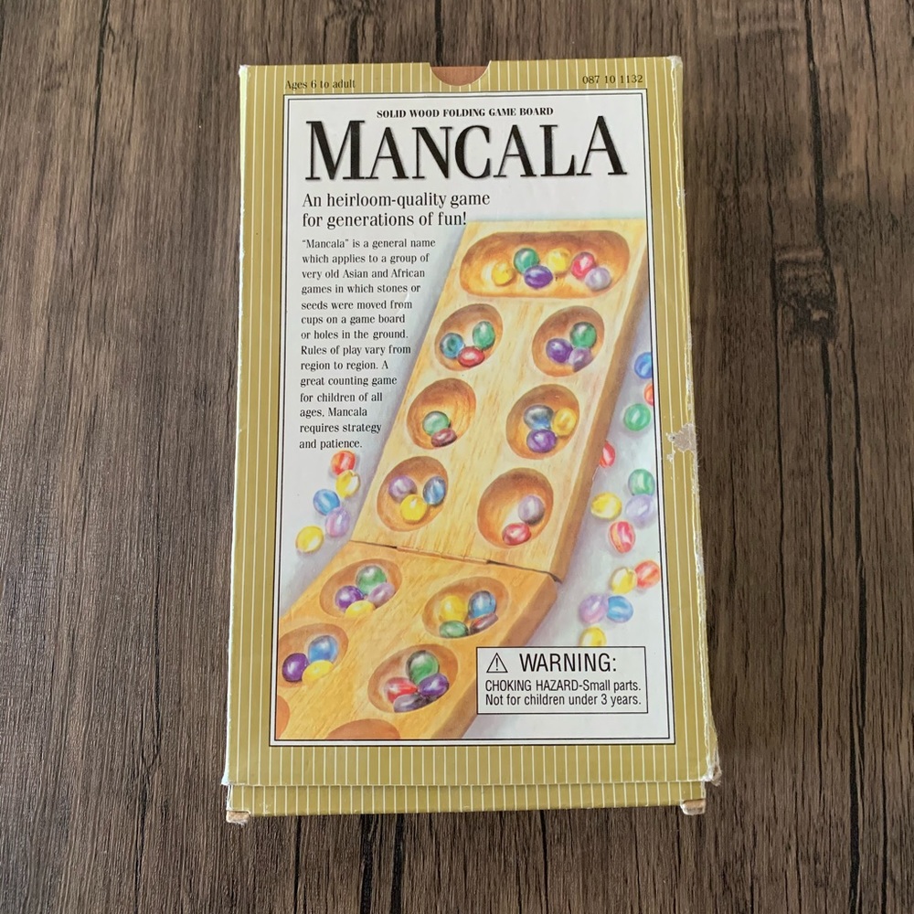 Mancala - solid wood folding game board